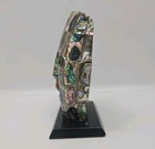 Vintage Mayan Burial Death Mask Abalone Mosaic Aztec Sculpture Face Folk Art