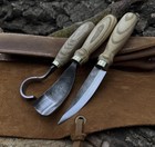 4-piece Wood Carving Tool Set With Leather Roll     Hand Forged Axe