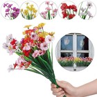 2 10bundles Artificial Flowers Outdoor Plastic Fake Plant Silk Flower Home Decor