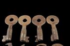 8 Rustic Vintage Barrel Padlock Lock Keys With Worn Drawstring Bag
