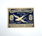 Vintage antique Un-glued Swedish Matchbox Label  swallow  Safety Matches