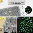 Jekeno Glow In Dark Gaming Blanket Grey 50x60 Luminous Game Controller Throw