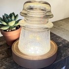 Vintage Glass Insulator Night Light Accent Lamp Led Industrial Decor Handmade