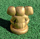 Mini Hindu Brass Statue Heavy Ganesh Diety Curio Shelf Piece Guc
