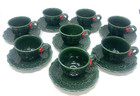 Lefton Christmas Holly Berry 8 Cups 8 Saucers 6017 Red Green 1970 71