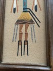 Native American Sand Painting  7 5 X 13 5     Bear Foot Print Turquoise Stones 