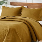 Ochre Color Quilt Bedspread Set Soft Reversible Comforter Coverlet Bedding Throw