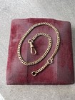 14k Yellow Gold Antique Watch Chain Necklace Edwardian Cuban Curb Link Vintage