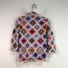 Hand Knit Floral Button Up Jacket  Girl s Size Approx  5 6 - Multicolor