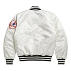 Ny Yankees Vintage 90s Athletic Jacket Satin Bomber Varsity Jacket Off White