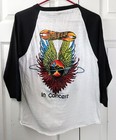 Vintage Journey 1980s Concert Graphic T Shirt Size Medium 3 4 Sleeves B w Logos 