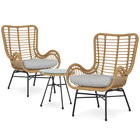 3 Pieces Patio Furniture Set Pe Rattan Wicker Yard Sofa Chair Outdoor Furniture