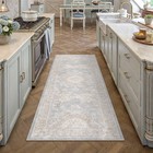 Blue Runner Rug 2x6 Hallway Washable Vintage Carpet For Kitchen Non Slip Soft   