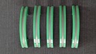 Lot Of 20 Mcm Vintage Jadite Green Plastic Silver Stripe Kitchen Drawer Pulls