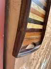 Vintage Mcm Don Shoemaker Exotic Woods Tray Original Se  al S a Label 22    Long