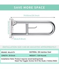 29 5    Stainless Toilet Safety Rails  Flip-up Grab Bar With Toilet Paper Holder
