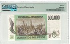 Argentina 500 000 Pesos 1980-83 Pick  309 Pmg  65 Epq Gem Unc   pl1885