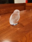Adorable Vtg Lalique Crystal Frosted Art Glass Chouette Owl Signed  France 