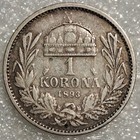 1893 Hungary 1 Korona  835 Fine Silver Coin