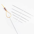 5pcs Big Eye Curved Open Stainless Steel Beading Needles For Jewelry Making