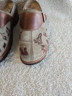 Klogs Shoes Womens 9 M Brown Leather Floral Slip On Mules Wedge Heel