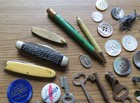 Good Junk Drawer Lot - Keys - Jewelry - Buttons - Coins Etc Antiques   Cool Stuf
