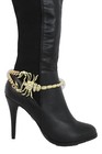 Women Boot Bracelet Gold Metal Chain Bling Anklet Shoe Scorpion Big Charm Desert