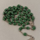 Irish Catholic Green Shamrock Rosary Maria Lourdes Silver Tone Erin Crucifix