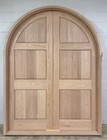 Rustic Oak Lumber Arch Top Door Solid Wood Storybook  Double Doors Pre Hung
