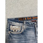Rock Revival Betty Easy Boot Jeans Size 32 Medium Wash Rhinestone Bootcut Y2k