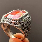 Authentic Roman Empire Silver Ring Orange Stone Rare Ancient Artifact