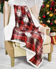 Reversible Sherpa Fleece Throw Blanket 50 x60  Warm   Cozy Dual Sided Blanket