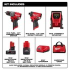 Milwaukee M12 Fuel Drill Impact Combo Kit W  Inflator Xc4 0 Cp2 0 Battery New