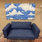 Vintage Mcm 60 x32  Fabric Wall Art Tapestry Sky Clouds Stoffdesign Mid Century