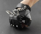 New Rivet Spike Punk Rocker Driving Motorcycle Biker Leather Fingerless Gloves