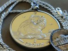 1995 Turkish Angora Cat Coin Pendant On A 18    925 Italian Silver Rope Chain