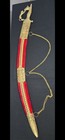 Indian Rajput Wedding Sword With Sheath Red Velvet Fabric Golden Look