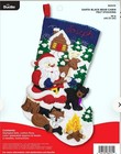 Bucilla Felt Christmas Stocking  santa Black Bear Cabin  Finished  Personalized