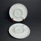 Set Of 2 Pillivuyt France Culinaire White Porcelain Artichoke Plates 8 5  Euc