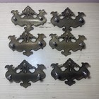 Vintage Set Of 6 Brass Draw Pull Handles With Hardware Cabinet Drawer Handles