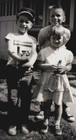 Original Old Vintage Outdoor Photo Family Children Boys Girl Play Time 1958