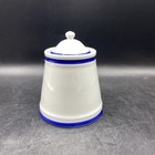 Williams Sonoma Brasserie Blue White With Blue Stripe Sugar Bowl   Lid Excellent