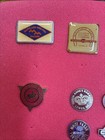 Railroad Pin Patches Lot  36 Pins 4 Patches Mounted On Display