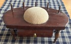 Vintage Swiss Wooden Music Thread Holder   Sewing Box Plays Happy Birthday