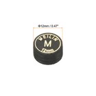 2pcs 12mm Pool Cue Tips Medium Laminated Glue-on Billiard Stick Tips  Black
