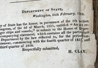 1829 Letter Secretary Of State Henry Clay Passengers Arriving U s  Demographics
