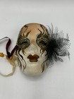 Clay Art Mask Ceramic Lady Face Wall Decor Hand Painted 1990 New Orleans Signed