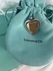 Vintage Tiffany   Co  Sterling Silver 18k Gold Heart Shaped Pendant