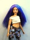 Barbie Doll Wig Size 4 Tibetan Lamb Mohair Ooak Custom  75 Violet Purple Aqua