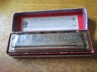 Vintage M  Hohner Marine Band No 1986 Germany Harmonica With Box